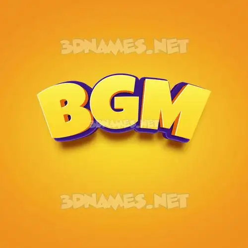 bgm in Orange Toon style - 3D name wallpaper