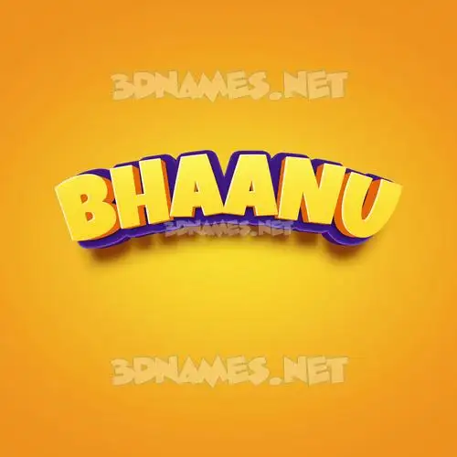 bhaanu in Orange Toon style - 3D name wallpaper