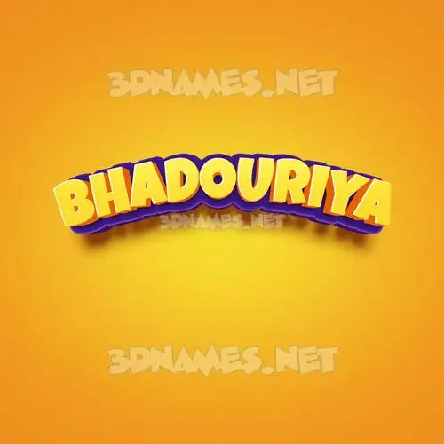 bhadouriya in Orange Toon style - 3D name wallpaper
