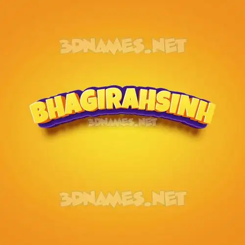 bhagirahsinh in Orange Toon style - 3D name wallpaper