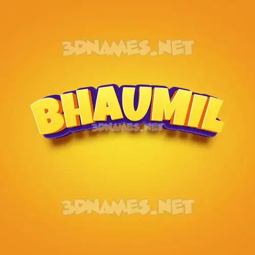 bhaumil in Orange Toon style - 3D name wallpaper
