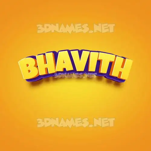 bhavith in Orange Toon style - 3D name wallpaper