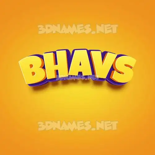 bhavs in Orange Toon style - 3D name wallpaper