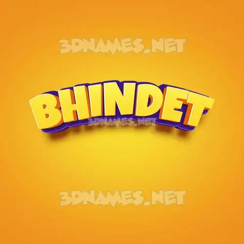 bhindet in Orange Toon style - 3D name wallpaper bhindet in Orange Toon style - 3D name wallpaper