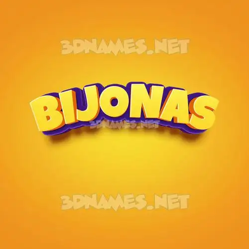 bijonas in Orange Toon style - 3D name wallpaper