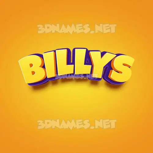 billys in Orange Toon style - 3D name wallpaper