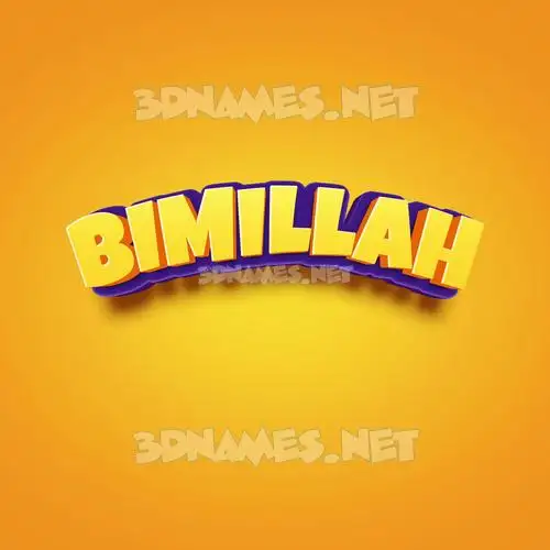 bimillah in Orange Toon style - 3D name wallpaper bimillah in Orange Toon style - 3D name wallpaper