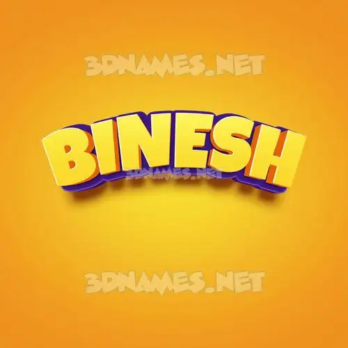 binesh in Orange Toon style - 3D name wallpaper