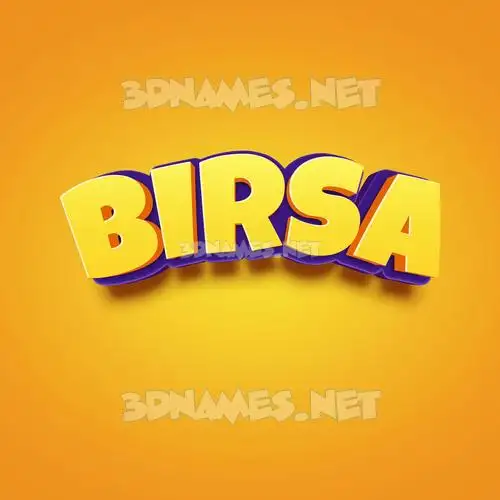 birsa in Orange Toon style - 3D name wallpaper
