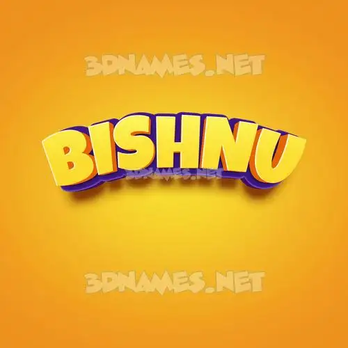 bishnu in Orange Toon style - 3D name wallpaper