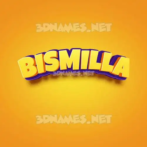 bismilla in Orange Toon style - 3D name wallpaper bismilla in Orange Toon style - 3D name wallpaper