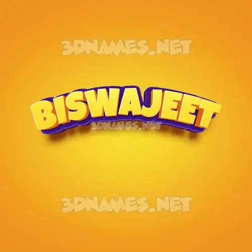 biswajeet in Orange Toon style - 3D name wallpaper