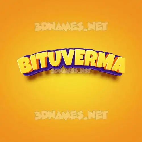 bituverma in Orange Toon style - 3D name wallpaper