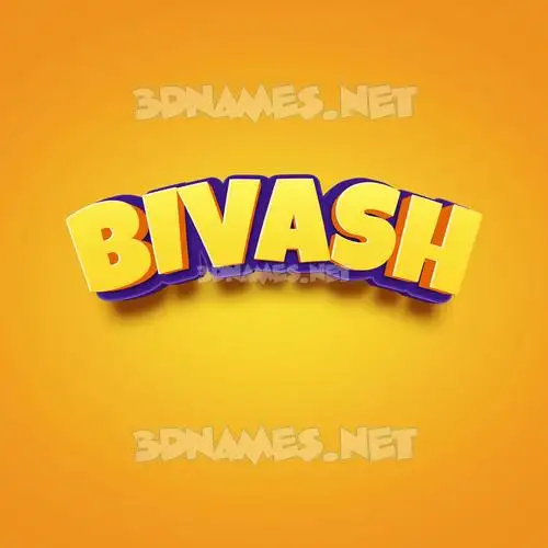 bivash in Orange Toon style - 3D name wallpaper