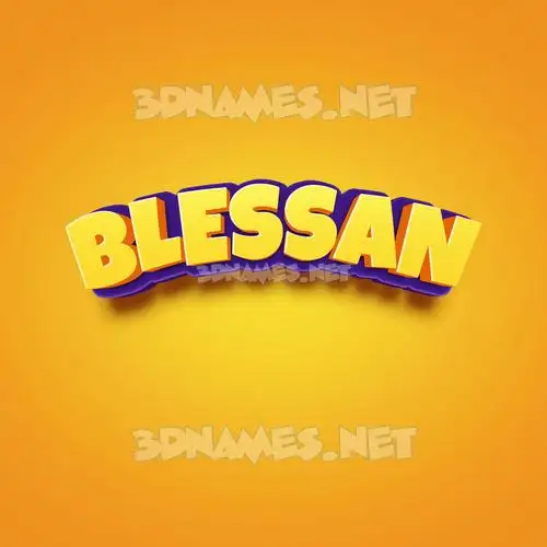 blessan in Orange Toon style - 3D name wallpaper