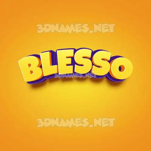 blesso in Orange Toon style - 3D name wallpaper