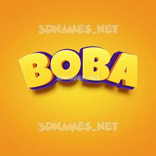 boba in Orange Toon style - 3D name wallpaper boba in Orange Toon style - 3D name wallpaper