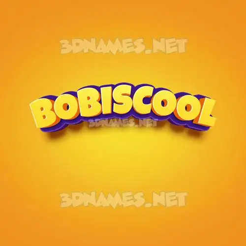 bobiscool in Orange Toon style - 3D name wallpaper