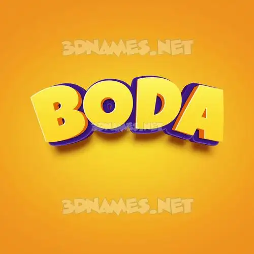 boda in Orange Toon style - 3D name wallpaper