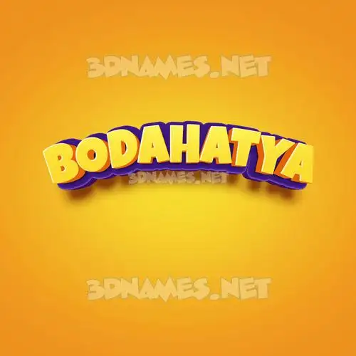 bodahatya in Orange Toon style - 3D name wallpaper