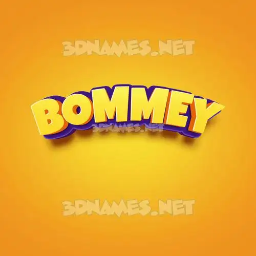 bommey in Orange Toon style - 3D name wallpaper
