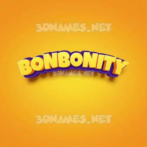 bonbonity in Orange Toon style - 3D name wallpaper