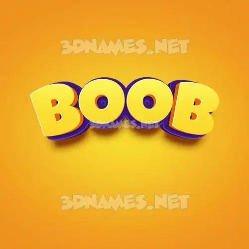 boob in Orange Toon style - 3D name wallpaper