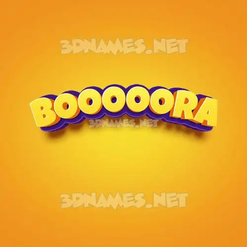 booooora in Orange Toon style - 3D name wallpaper
