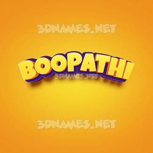 boopathi in Orange Toon style - 3D name wallpaper