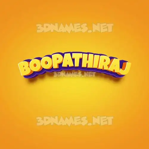 boopathiraj in Orange Toon style - 3D name wallpaper