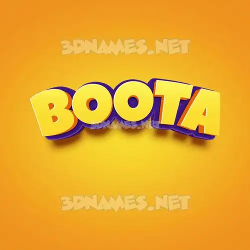 boota in Orange Toon style - 3D name wallpaper