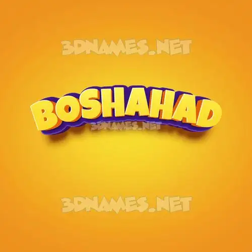 boshahad in Orange Toon style - 3D name wallpaper