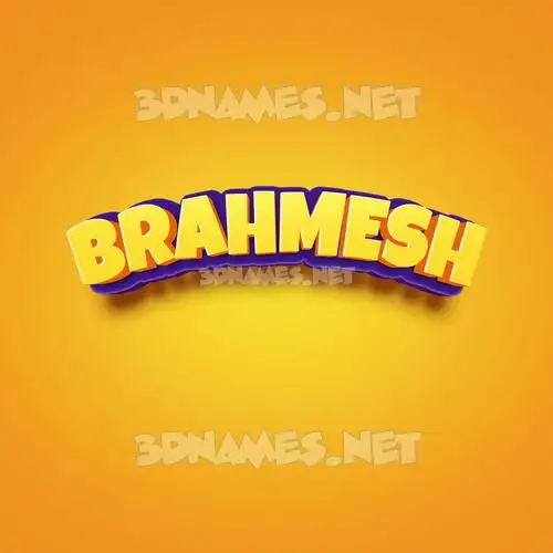 brahmesh in Orange Toon style - 3D name wallpaper