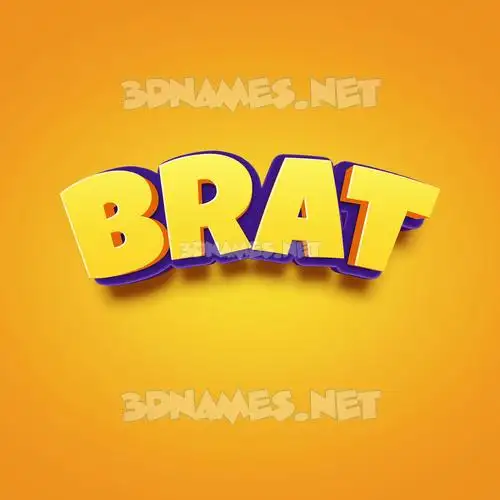 brat in Orange Toon style - 3D name wallpaper brat in Orange Toon style - 3D name wallpaper