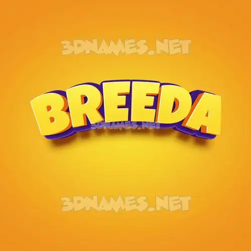 breeda in Orange Toon style - 3D name wallpaper breeda in Orange Toon style - 3D name wallpaper