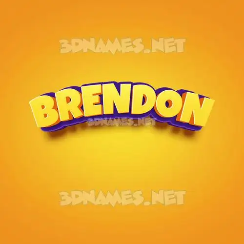 brendon in Orange Toon style - 3D name wallpaper