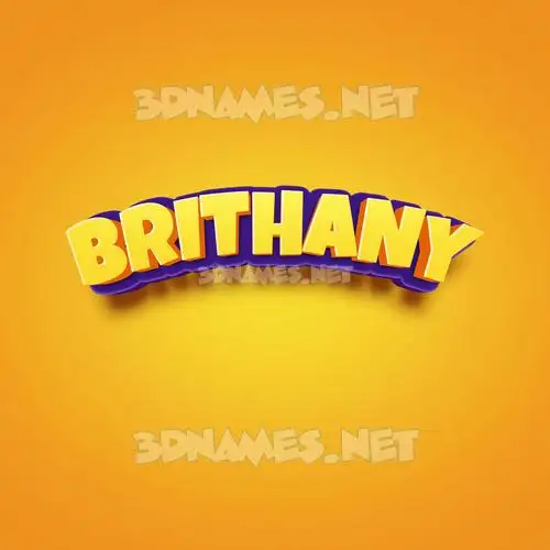 brithany in Orange Toon style - 3D name wallpaper