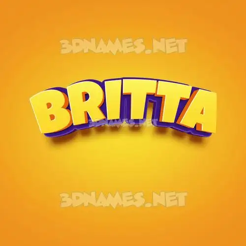 britta in Orange Toon style - 3D name wallpaper britta in Orange Toon style - 3D name wallpaper