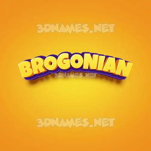 brogonian in Orange Toon style - 3D name wallpaper