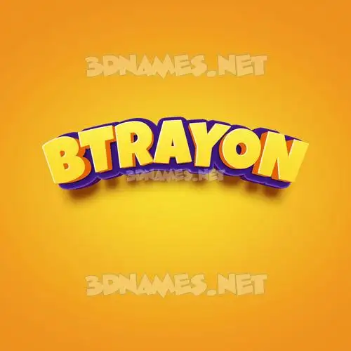 btrayon in Orange Toon style - 3D name wallpaper