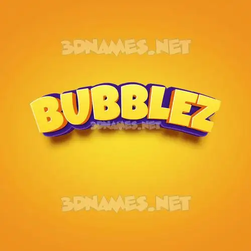 bubblez in Orange Toon style - 3D name wallpaper