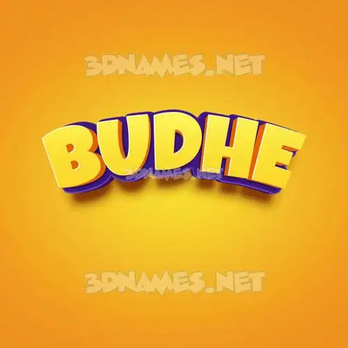 budhe in Orange Toon style - 3D name wallpaper