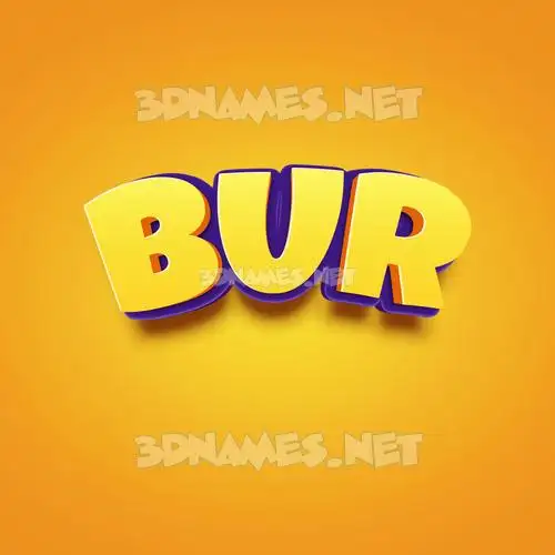 bur in Orange Toon style - 3D name wallpaper