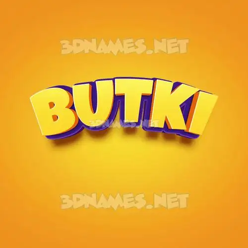 butki in Orange Toon style - 3D name wallpaper butki in Orange Toon style - 3D name wallpaper