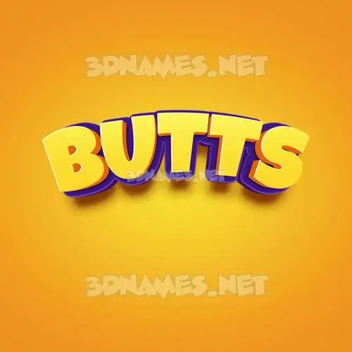 butts in Orange Toon style - 3D name wallpaper butts in Orange Toon style - 3D name wallpaper