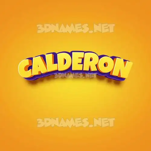 calderon in Orange Toon style - 3D name wallpaper