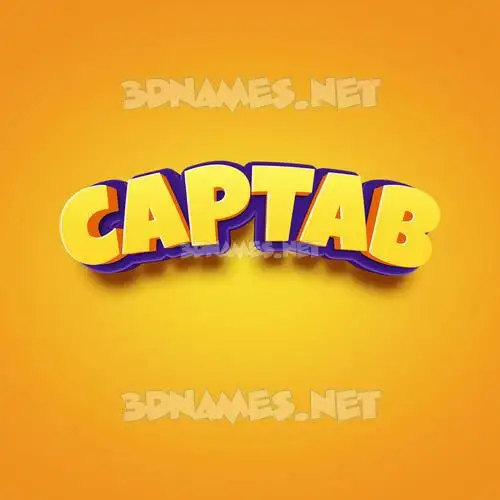 captab in Orange Toon style - 3D name wallpaper