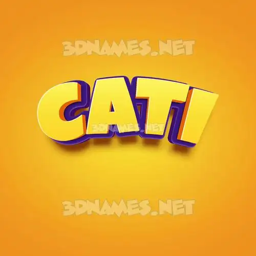 cati in Orange Toon style - 3D name wallpaper