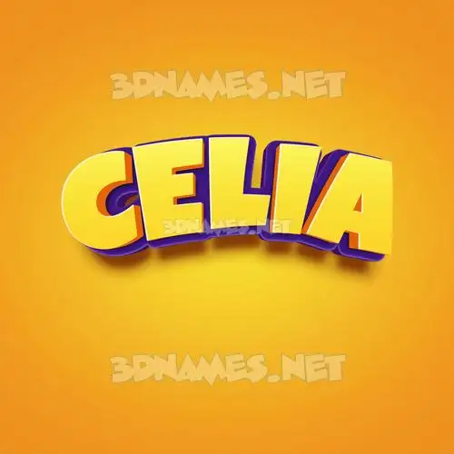 celia in Orange Toon style - 3D name wallpaper