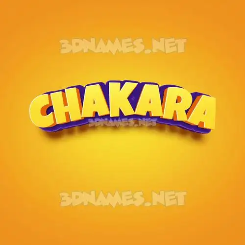 chakara in Orange Toon style - 3D name wallpaper